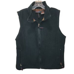Layers Men's Black‎ Polartec Sleeveless Stand-Up Collar Full Zip Fleece Vest XL